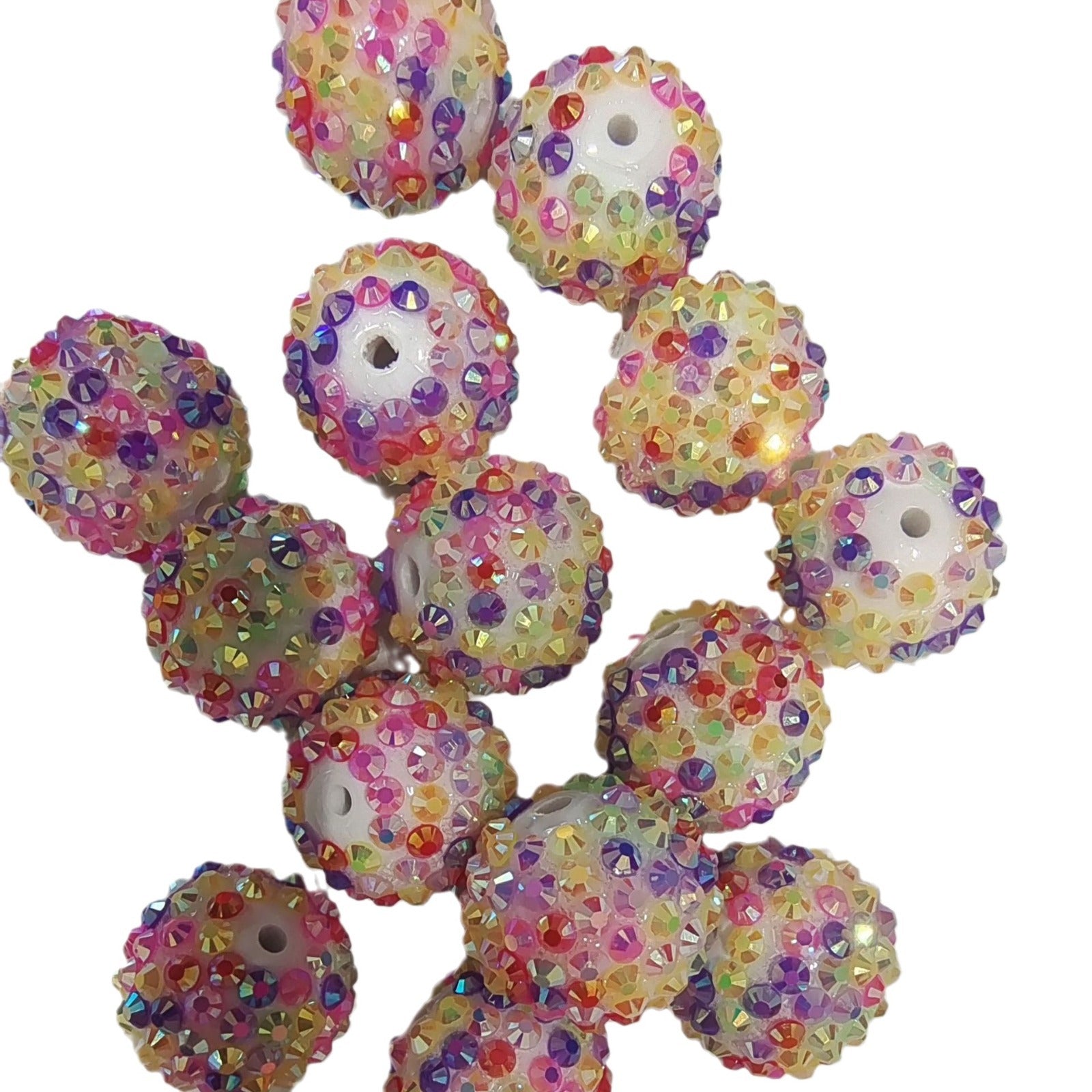 Wholesale 5pcs 10MM-22MM Resin Diamond Beads Spring Color AB Diamond Mixed Color Diamond Beads ACC-BDS-NiJia051