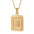 Wholesale  18K gold square brand stainless steel letter pendant necklace