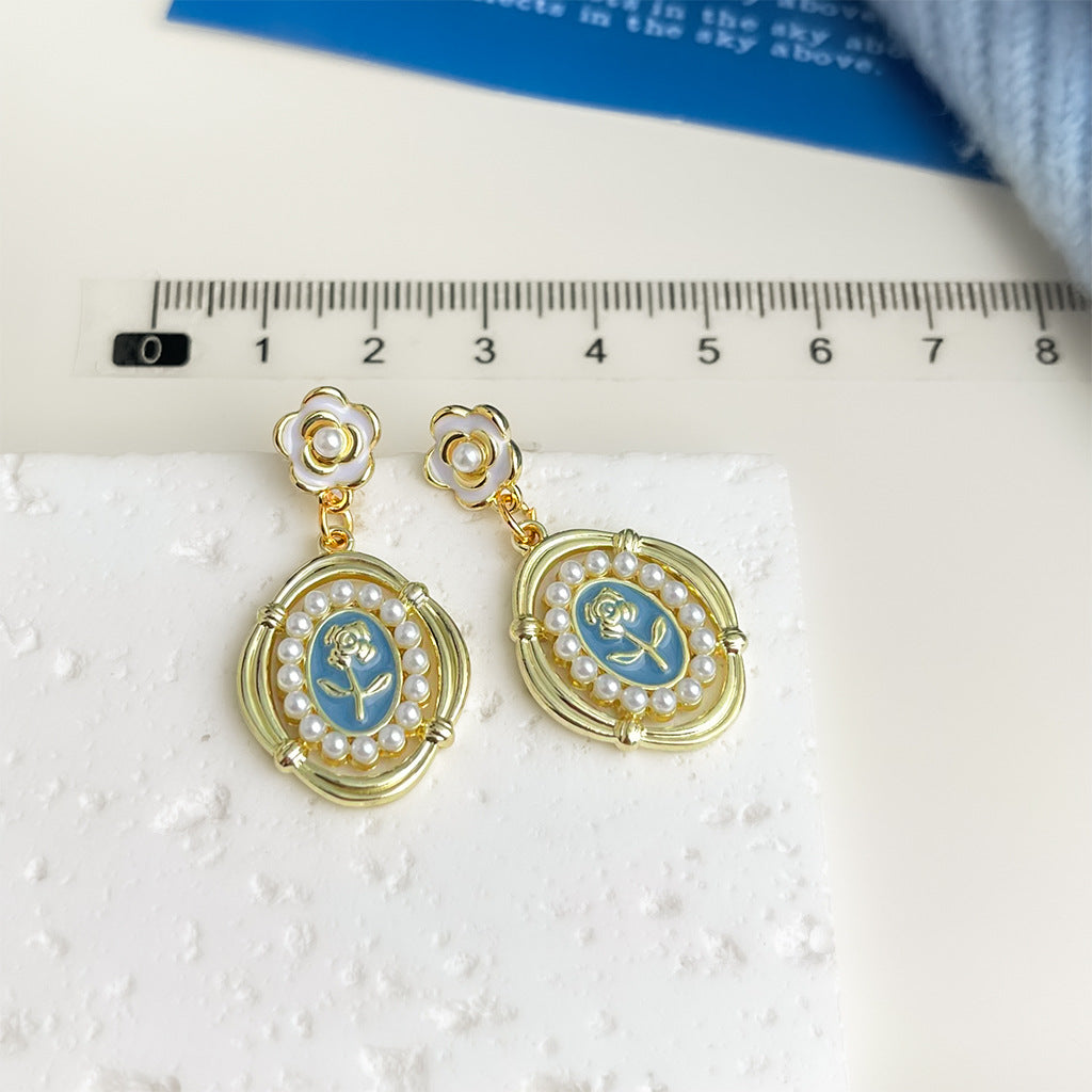 Wholesale blue oil earrings