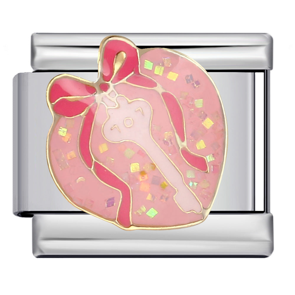 Wholesale Italian Charm Bracelet DIY Splicing  drop oil  Stainless Steel Composable Bracelet