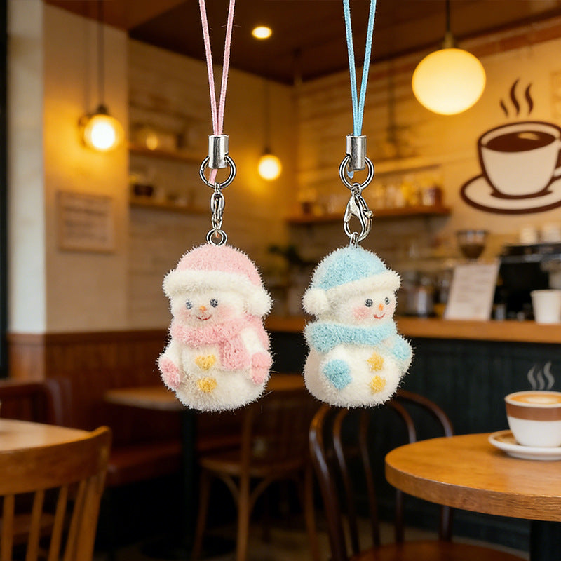 Wholesale Flocked Christmas Snowman Pendant Cartoon Doll  Keychain