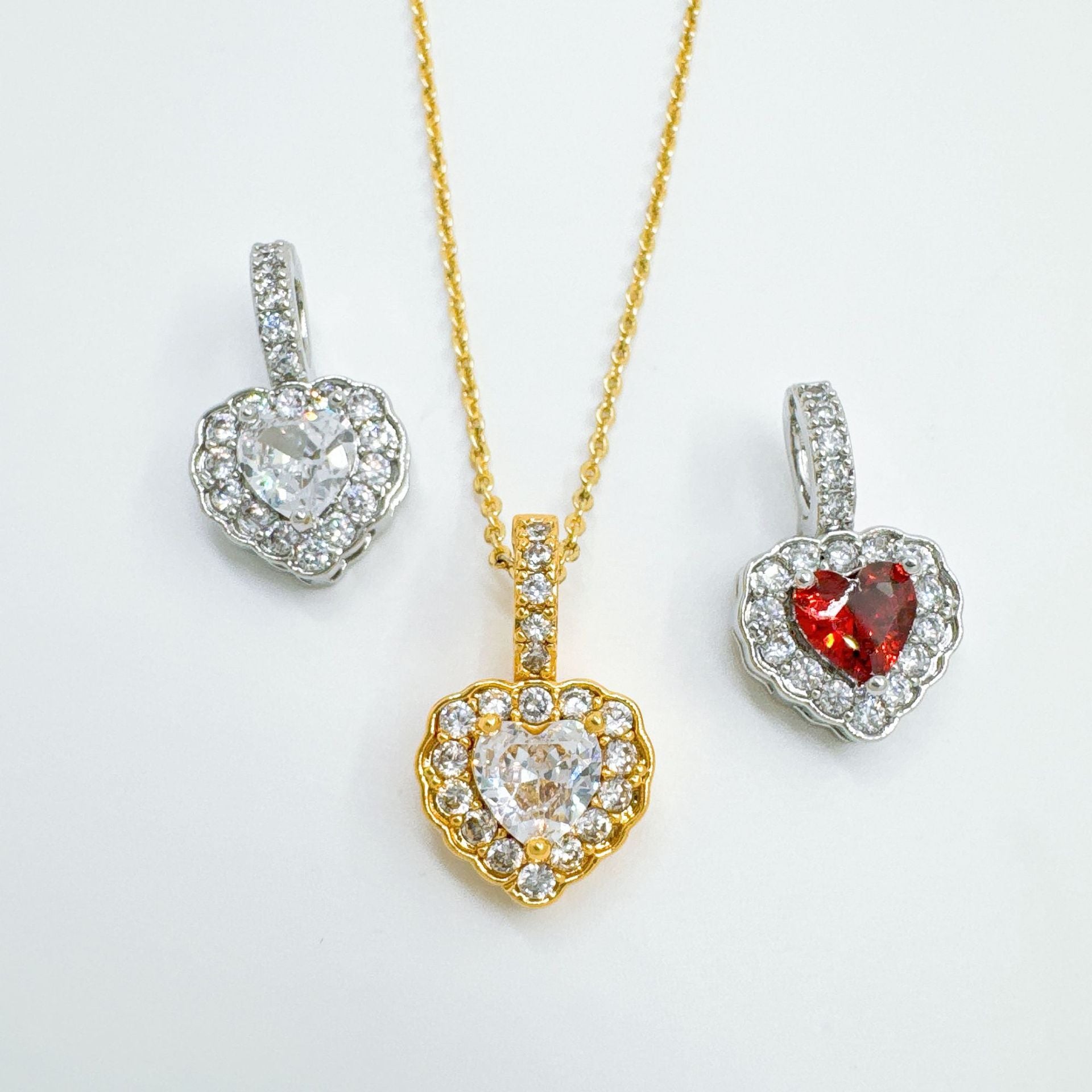 Wholesale Copper Gold Plated Zircon Necklace Pendant Sweet Cool Wind Style Fashion Accessory for Party
