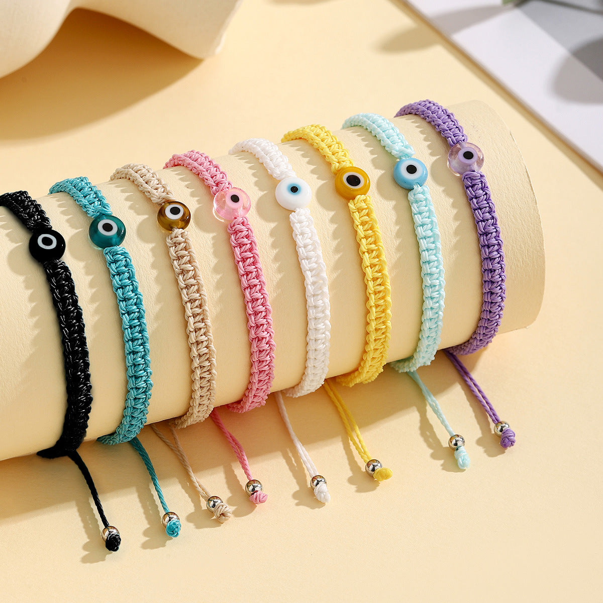 Wholesale Evil Eye Colorful Handwoven Bracelet Beach Vacation Unisex Couple Trendy Jewelry Accessory