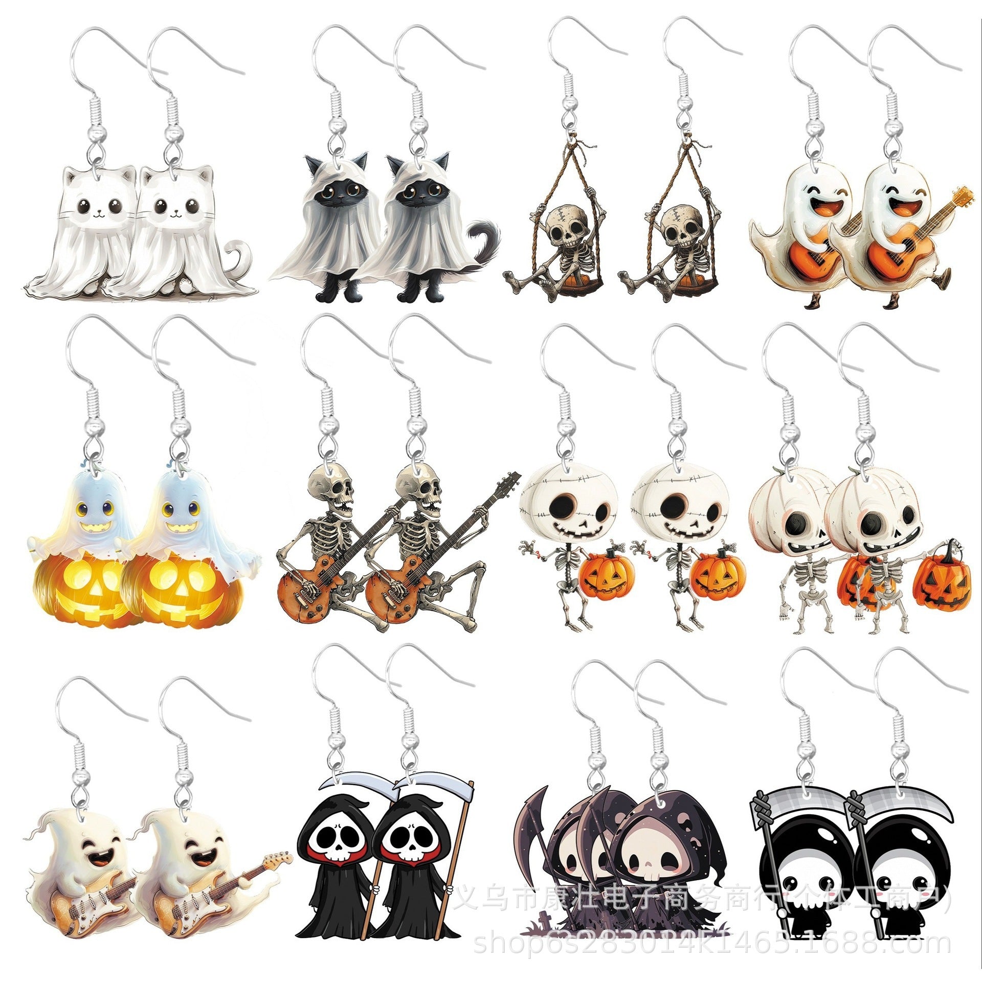 Wholesale  Cute Horror Mummy Cat Acrylic Earrings