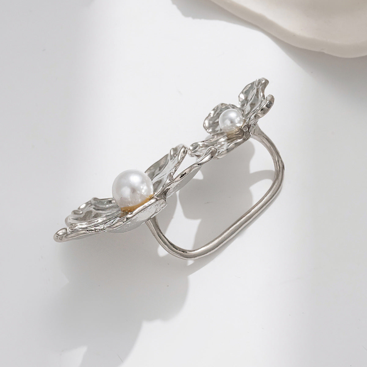 Wholesale Flower Finger Ring Distinctive Exaggerated Irregular Petal Fold  Ring