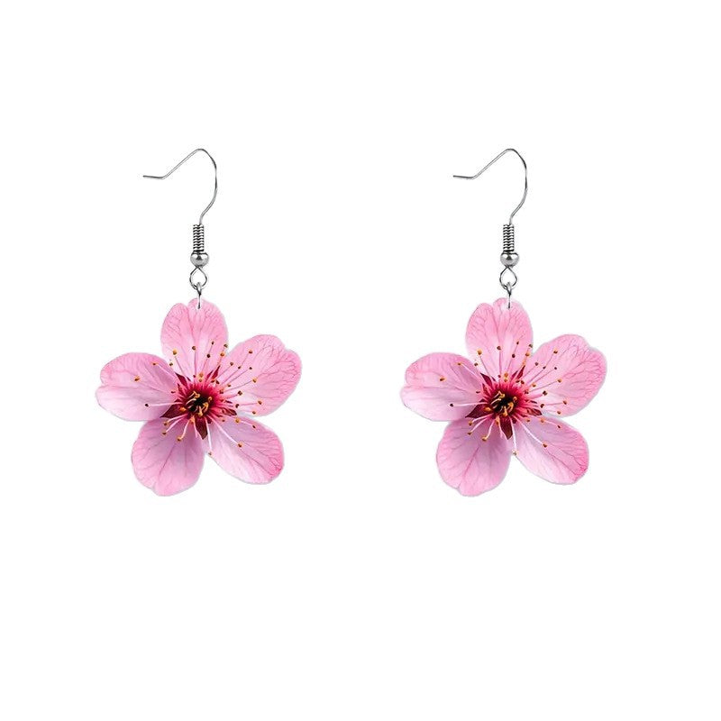 Wholesale Cherry Blossom Flower Acrylic Earrings