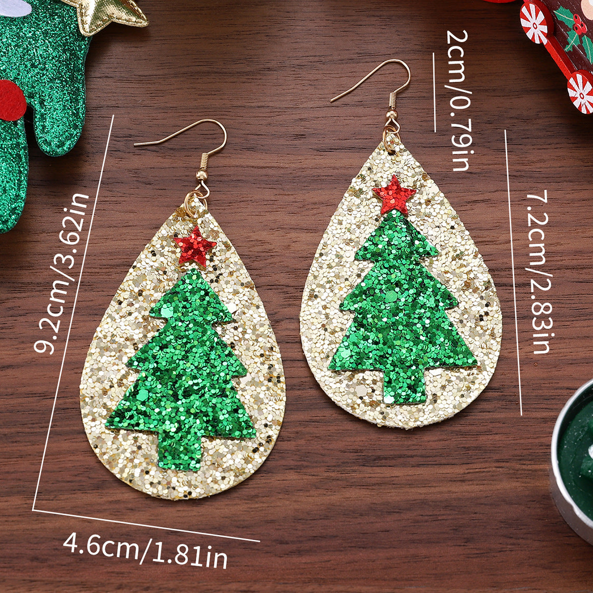 Wholesale Sequin Leather Christmas Earrings ACC-ES-ChuLian100