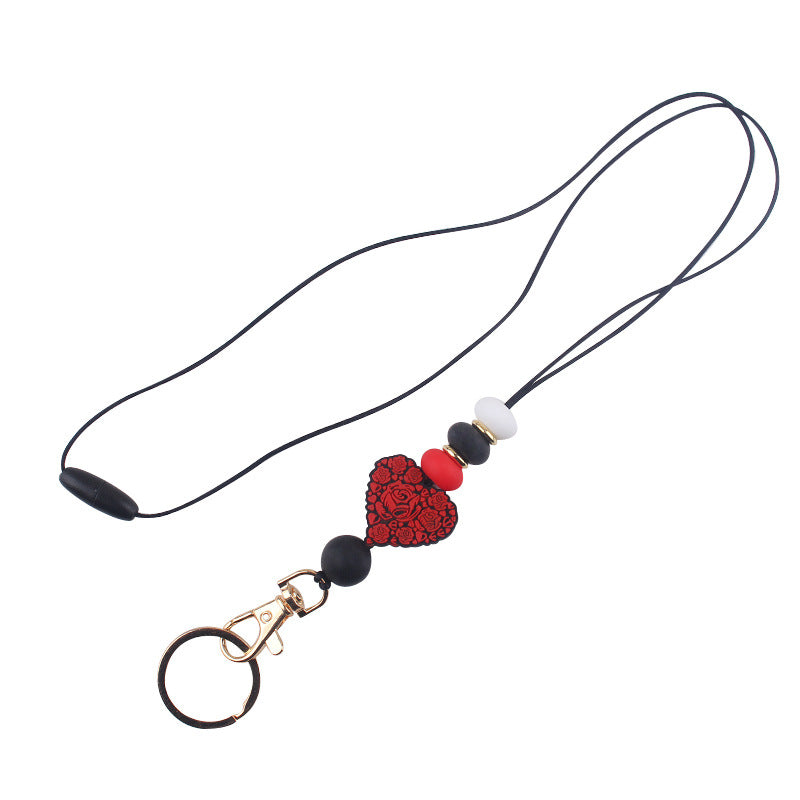 Wholesale  Cartoon Valentine's Day Love Silicone Creative DIY Beaded Pendant Necklace