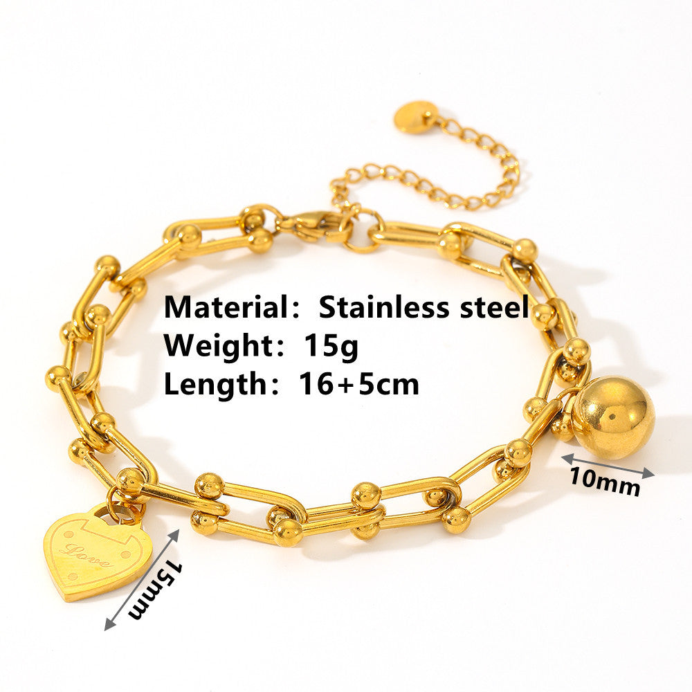 Wholesale Titanium Steel Bracelets Heart Bracelets