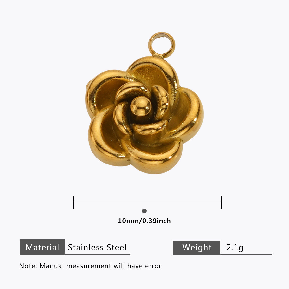 Wholesale 5pcs Stainless steel 18K vacuum plating color  flower pendant