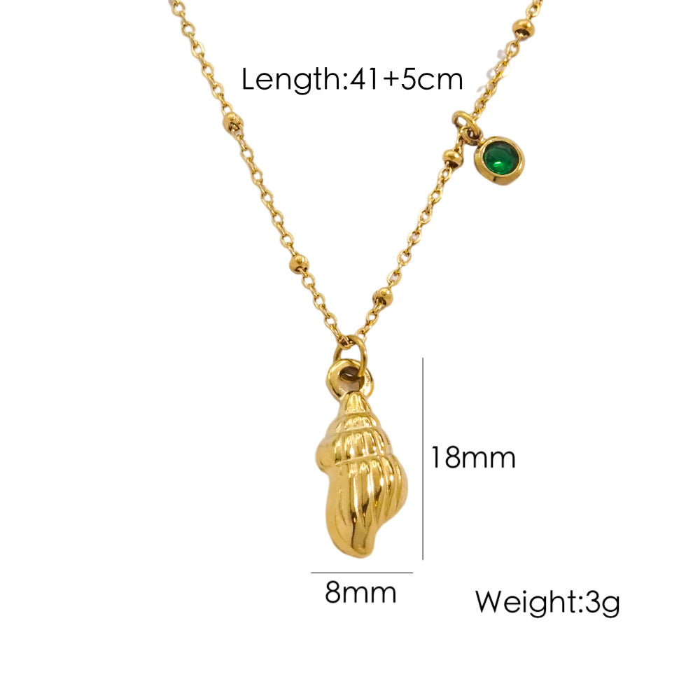 Wholesale Stainless steel Summer Beach Wind Niche Starfish Dolphin Conch Shell Necklaces