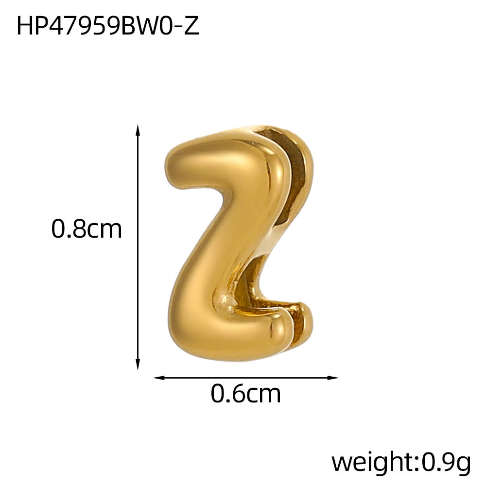 Wholesale Hollow small letters stainless steel plated 18K gold mini pendant