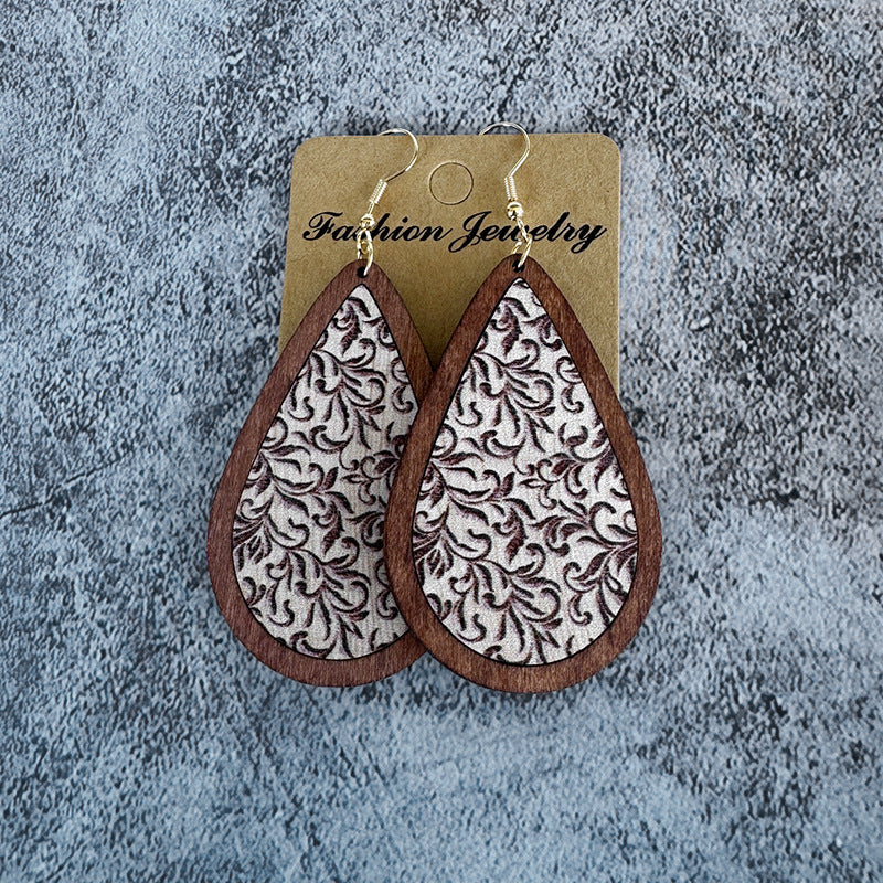 Wholesale Western ethnic style wooden earrings