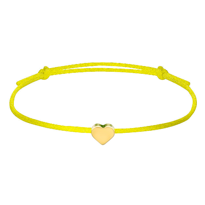 Wholesale Black And Gold Heart Bracelet Set Minimalist Pull Cord Rope Bracelets Everyday Wear Fashion Jewelry Accessory