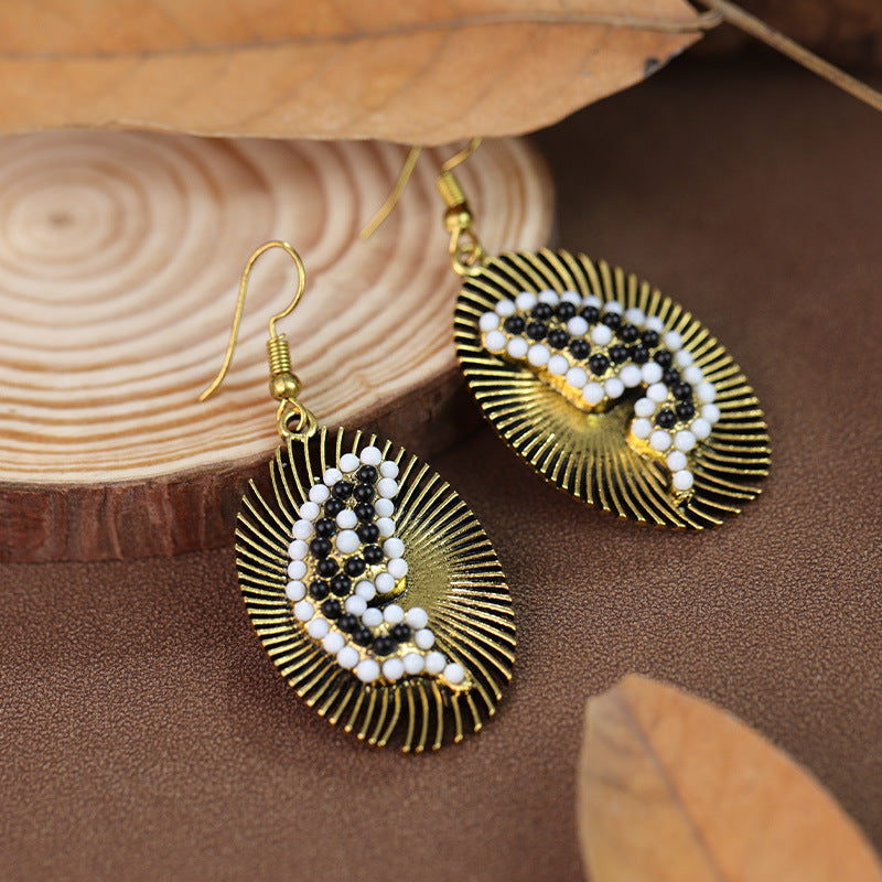 Wholesale Bohemian ethnic style heart-shaped ear hooks