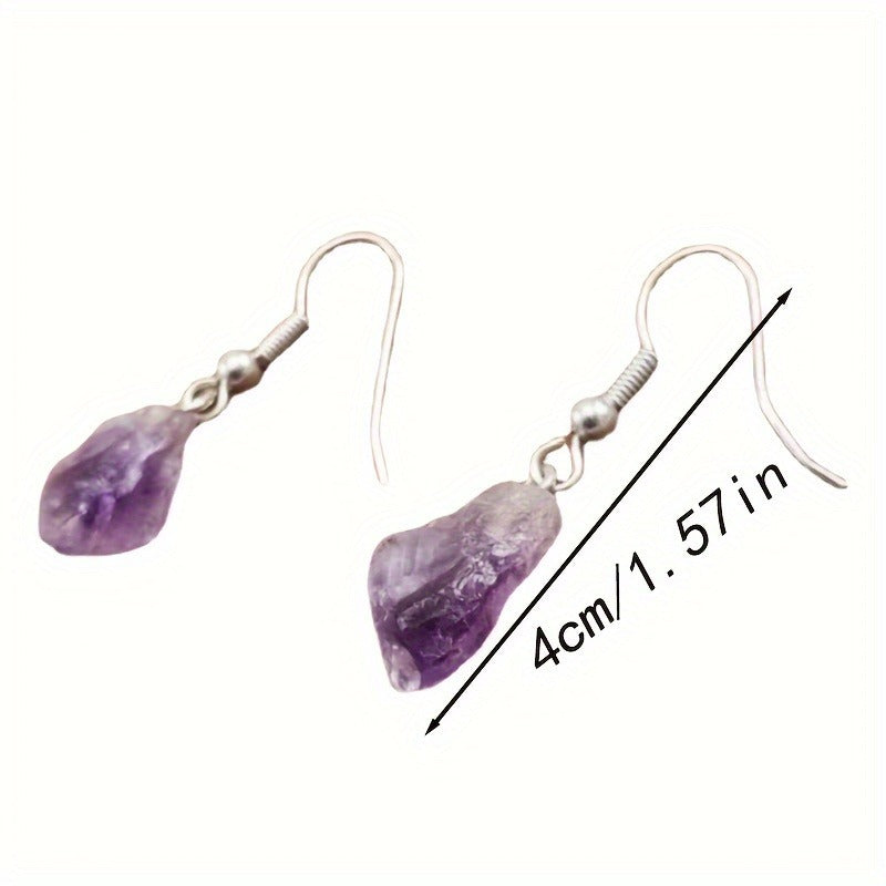 Wholesale natural amethyst stone earrings
