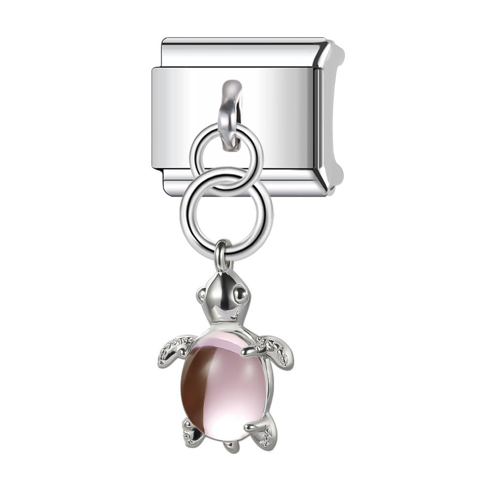 Wholesale Italian Charm Bracelet 9mm DIY Splicing Turtle Shell Stainless Steel Composable Bracelet