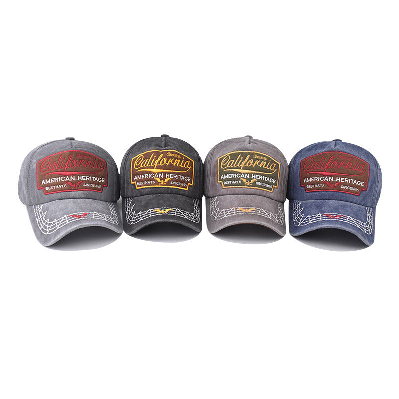 Wholesale Trendy Washed California Embroidery Baseball Cap Adjustable Breathable Summer Gift
