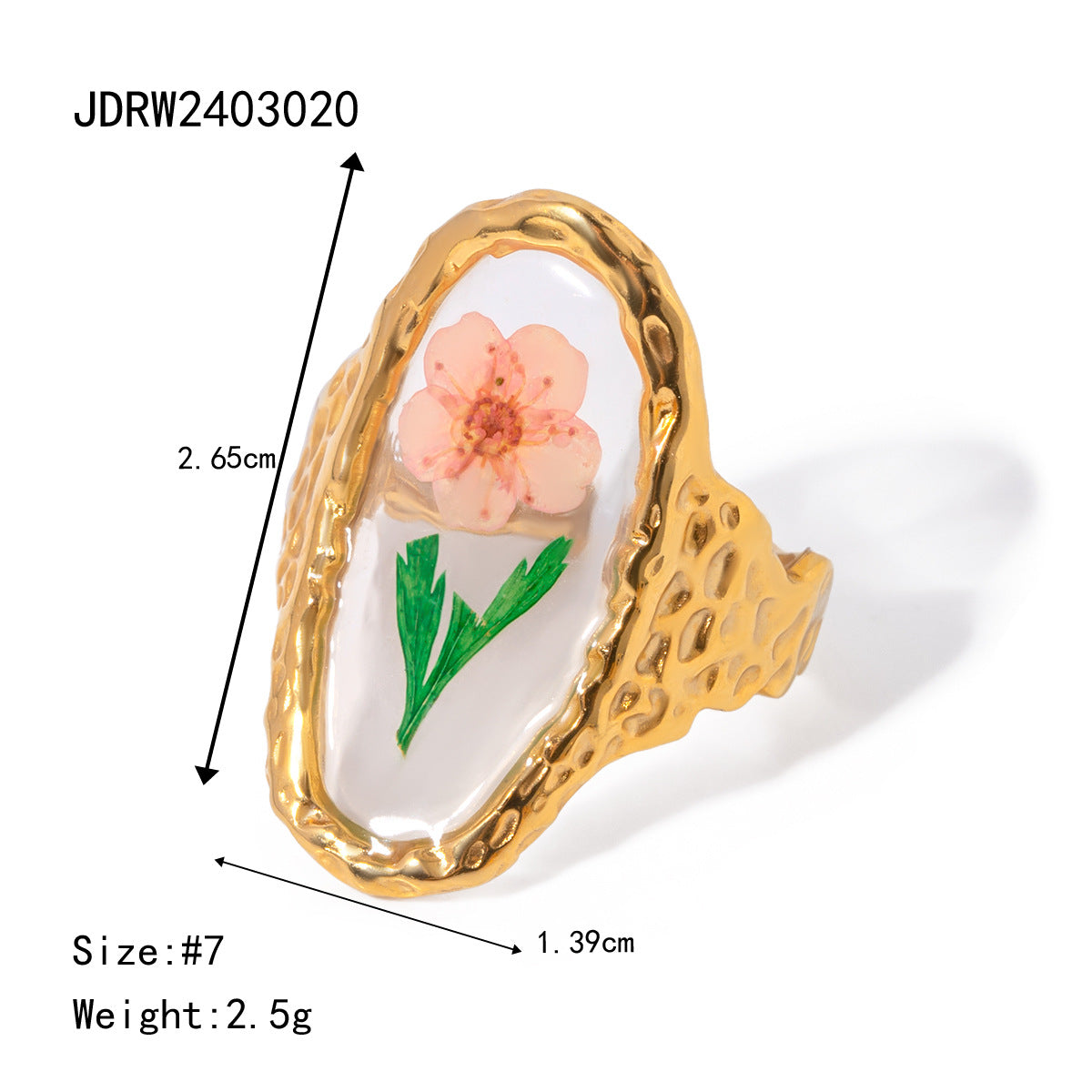 Wholesale 18k Gold Stainless Steel Sunflower Eternal Flower Rings ACC-RS-WanX003    