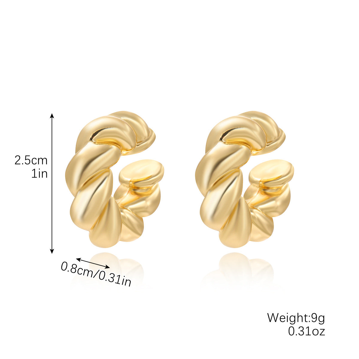 Wholesale  Exaggerated C- shaped Ear Clip  Acrylic Earrings