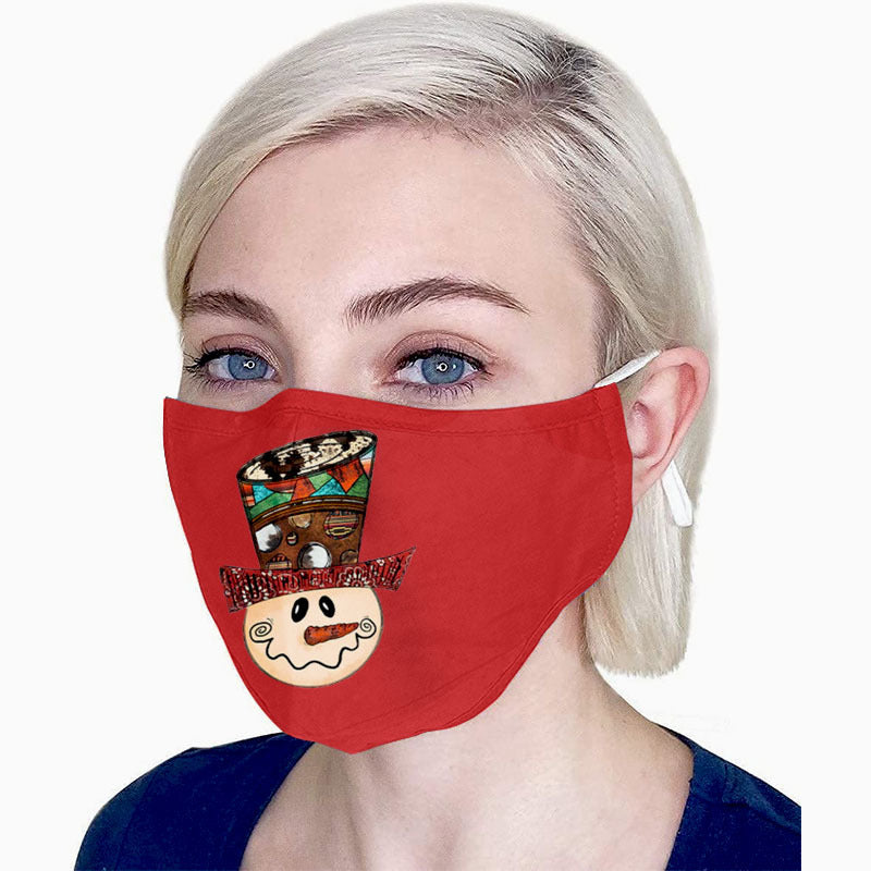 Wholesale Christmas Three-layer Cotton Mask Western Style Christmas Adult Dustproof Warm Breathable Mask ACC-MK-HY001