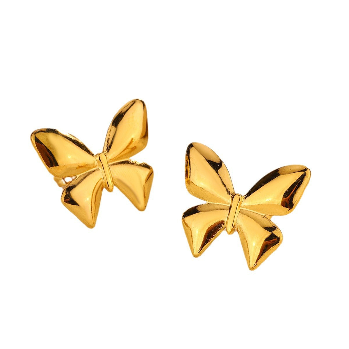 Wholesale classic temperament  hollow 18K gold stainless steel double sunflower earrings earrings women