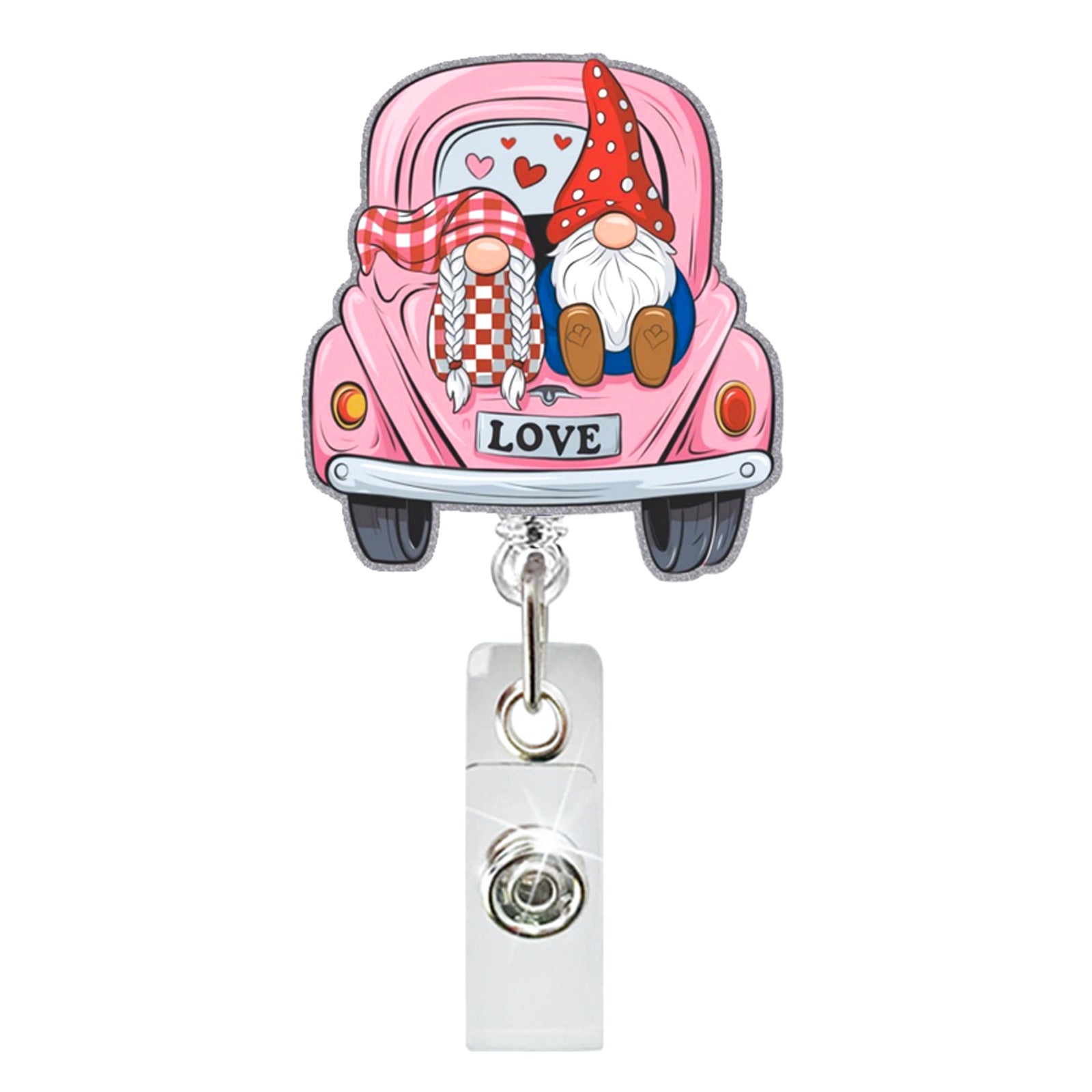 Wholesale Valentine' s Day Acrylic Heart-Shaped Cow  Badge Reels