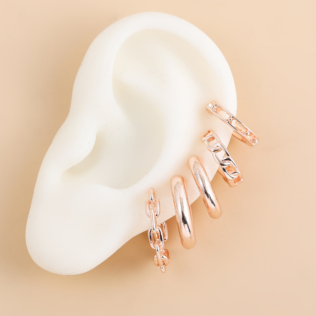 Wholesale  smooth plain ring ear clip retro earrings