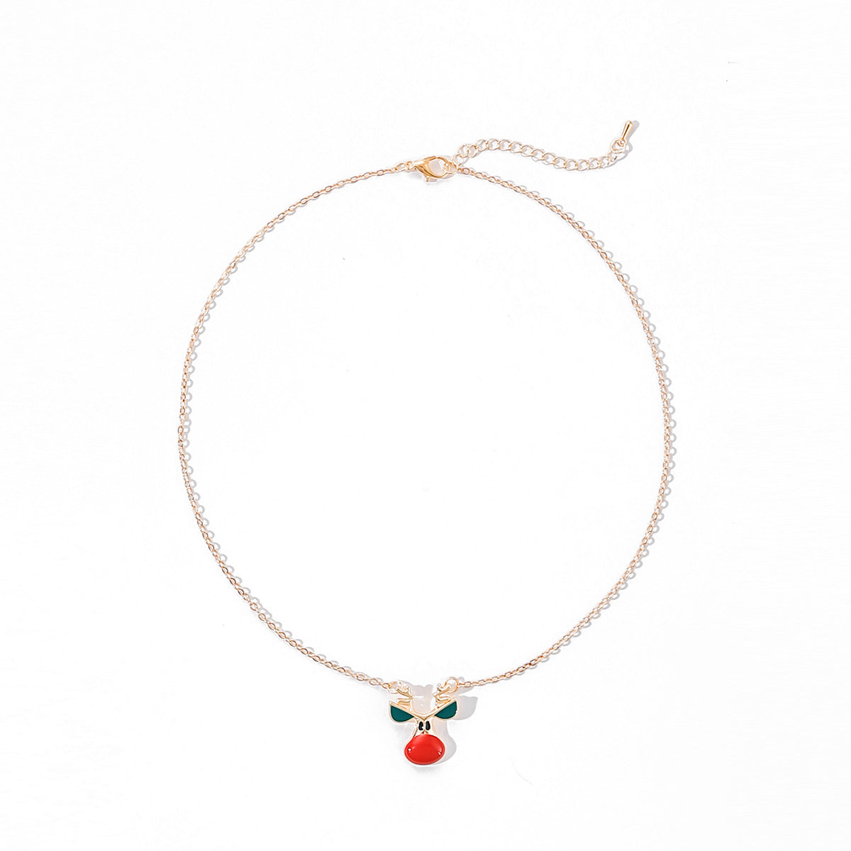 Wholesale Christmas cartoon oil dripping  elk necklace