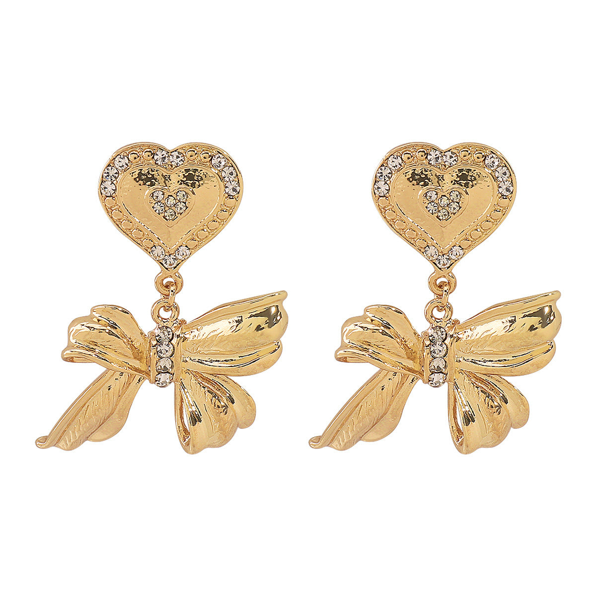 Wholesale Middle vintage Retro Elegant Earrings French Court Style  Love Heart Butterfly Earrings