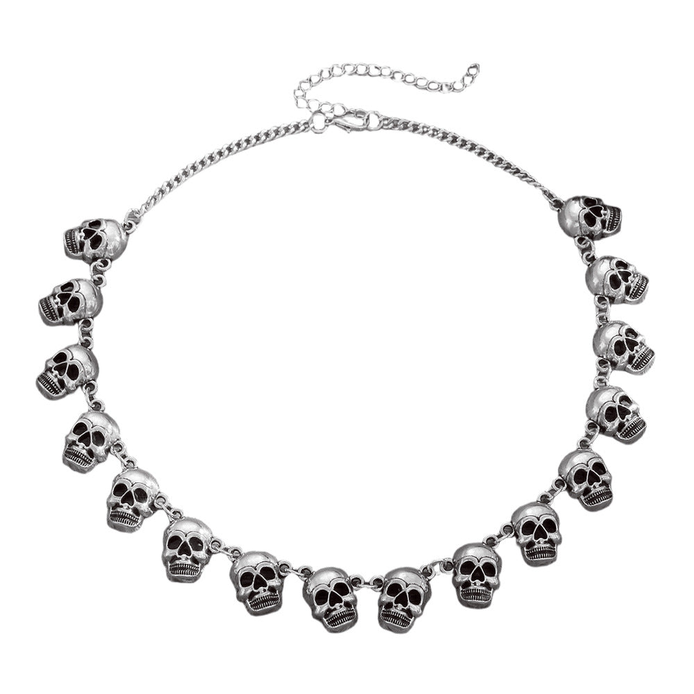 Wholesale Zinc Alloy  Skull Pendant Necklace - Gothic Retro Festival Jewelry for Party