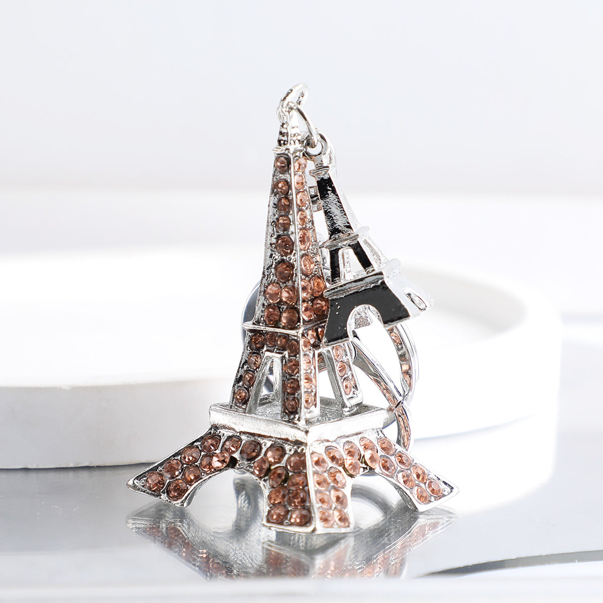 Wholesale Creative Rhinestone Paris Eiffel Tower Car Keychain