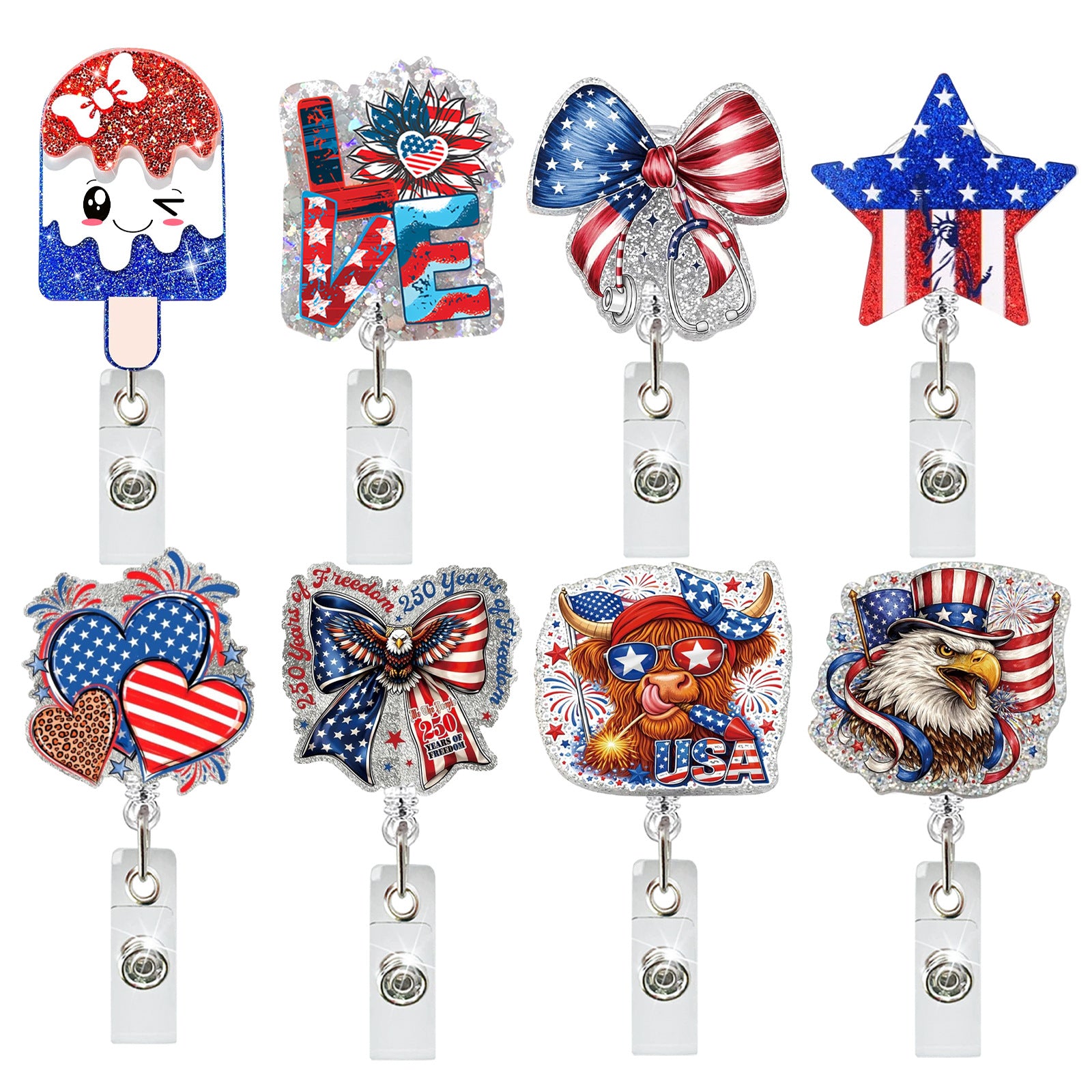 Wholesale Patriotic Eagle Retractable Badge Holder - Chic Office Decor Fashion Accessory for Resale