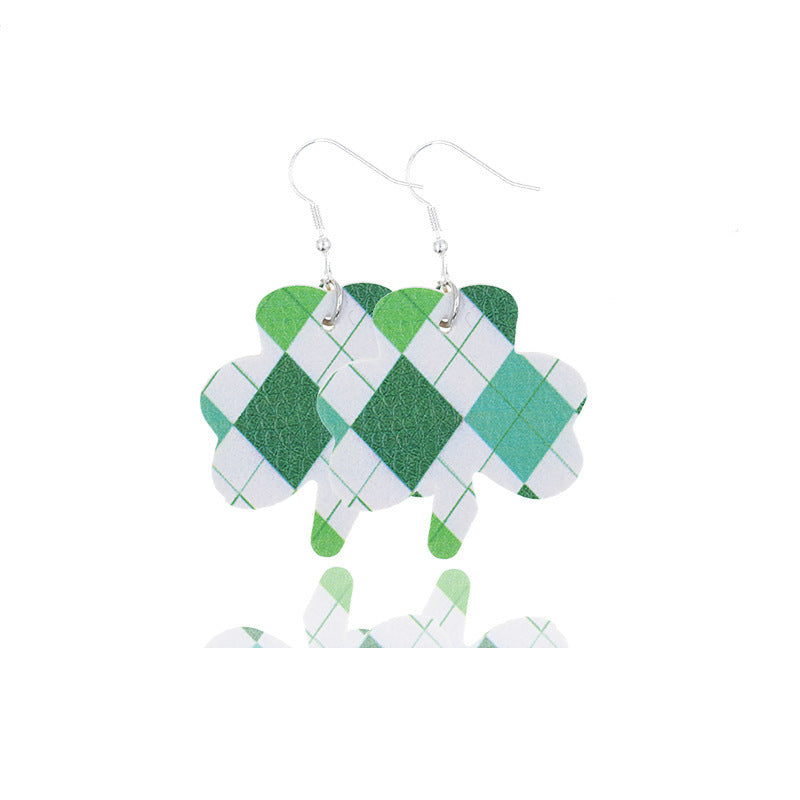 Wholesale St. Patrick's Day Leather Earrings