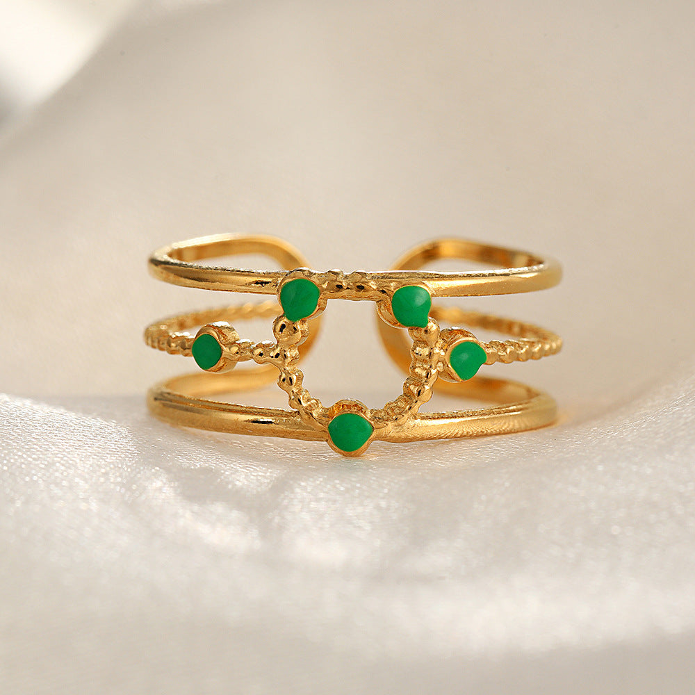 Wholesale Stainless Steel Micro Inlaid Zircon Loose Rings ACC-RS-TaiMei003