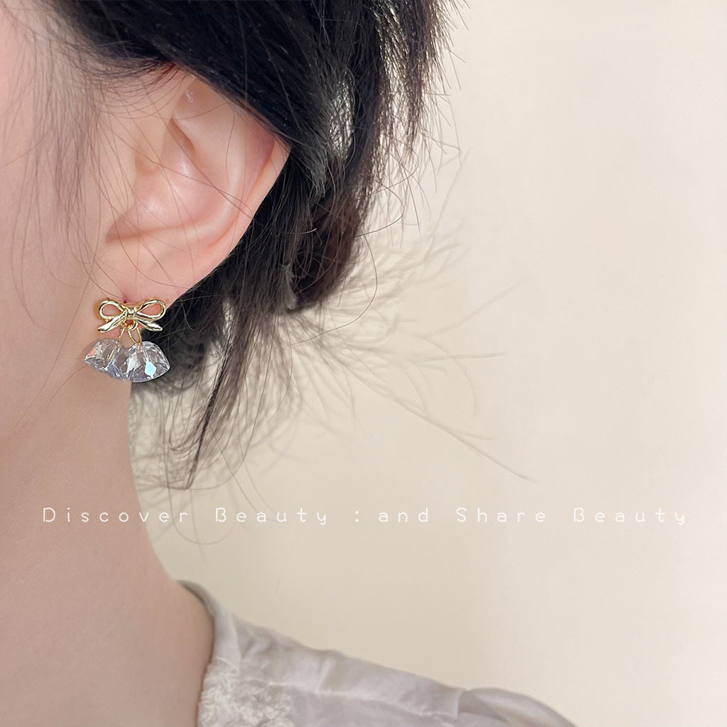 Wholesale Blue Crystal bell earrings
