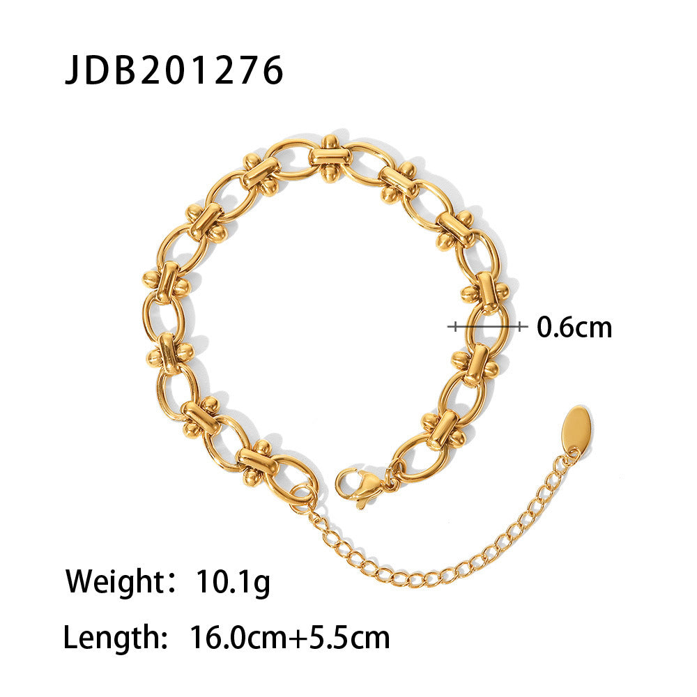 Wholesale Titanium Steel Bracelet Stainless Steel Zircon Inlaid Bracelet Vintage Bracelet Zircon Bracelets ACC-BT-Jied003
