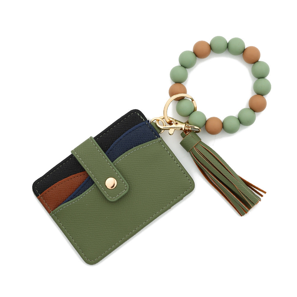 Wholesale Silicone Beads Bracelet Wristlet Keychain