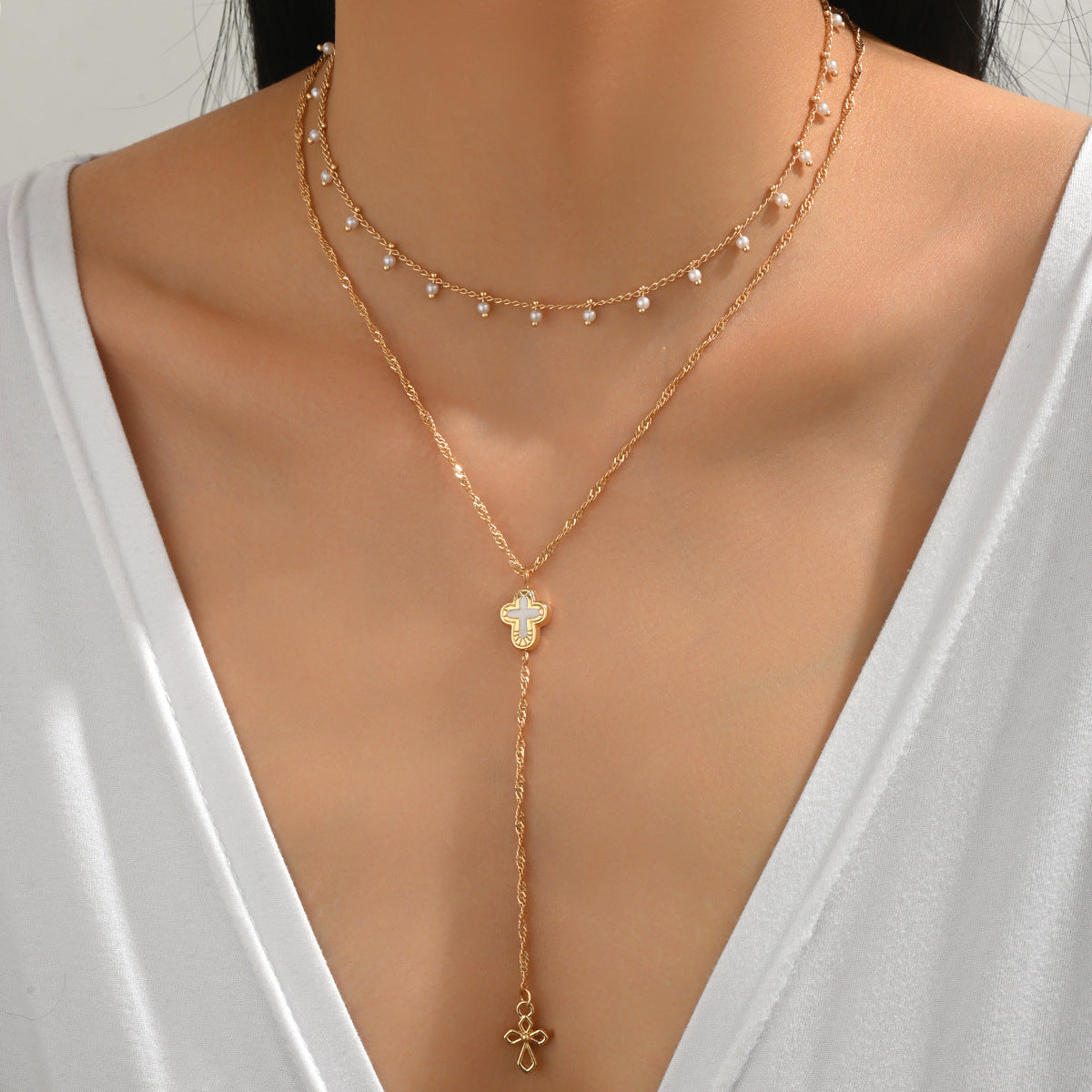 Wholesale hollow cross pendant necklace