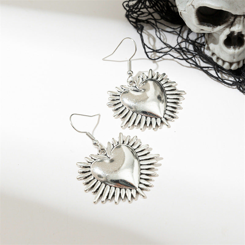 Wholesale  love earrings  gothic black heart earrings