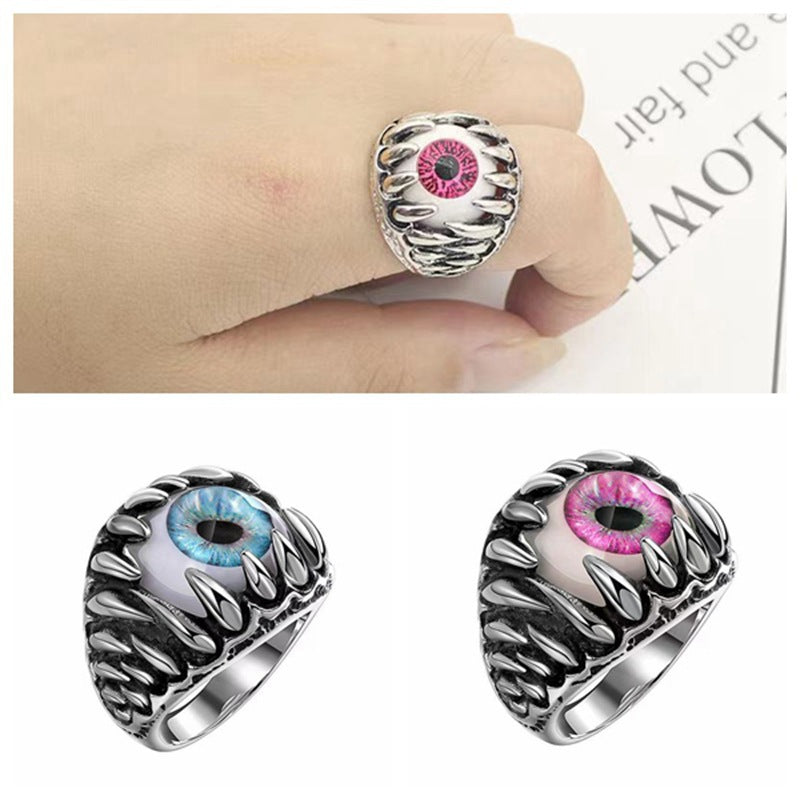 Wholesale Fashion Evil Eye Ring Adjustable Zinc Alloy Jewelry Accessory for Resale