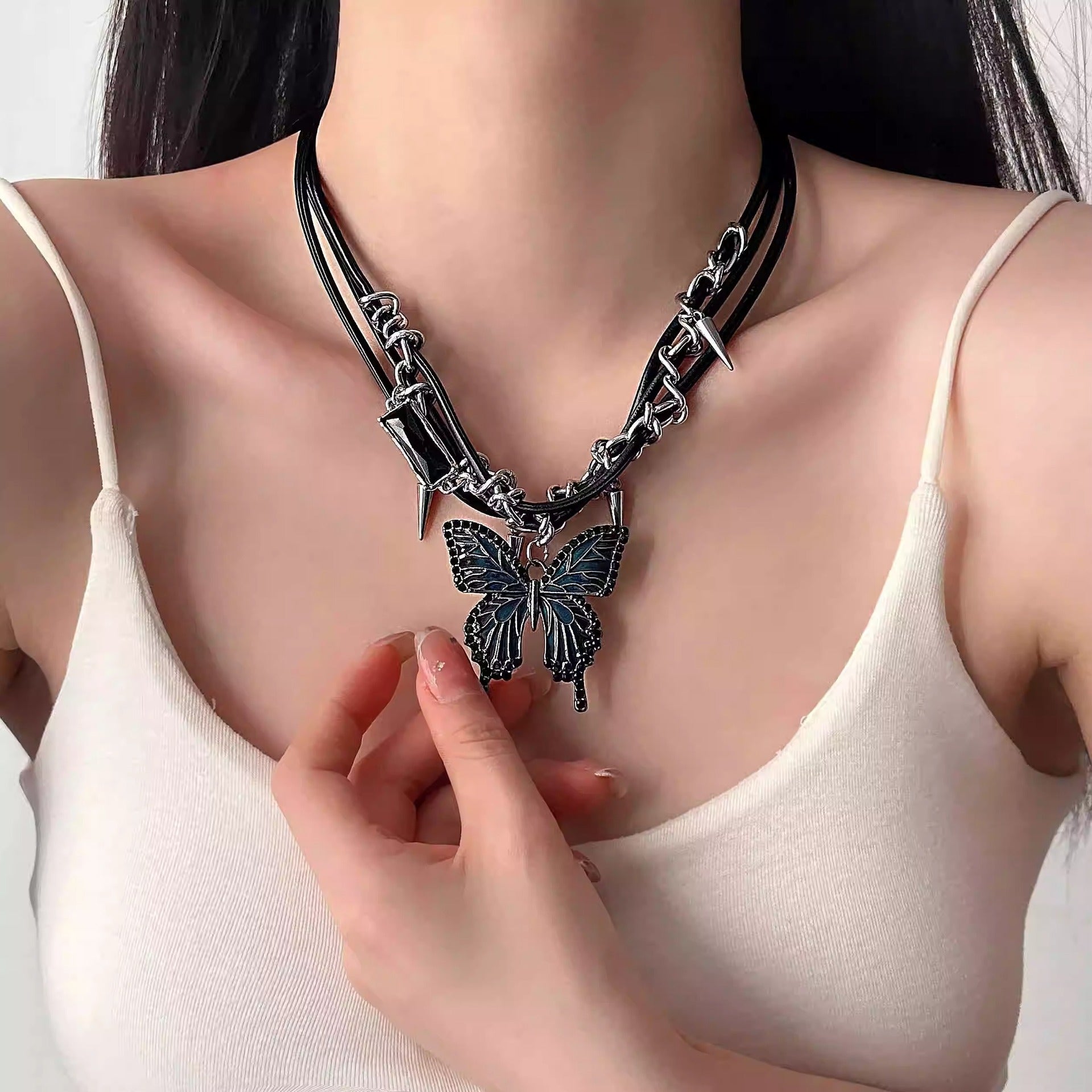 Wholesale  Exaggerated Butterfly Necklace