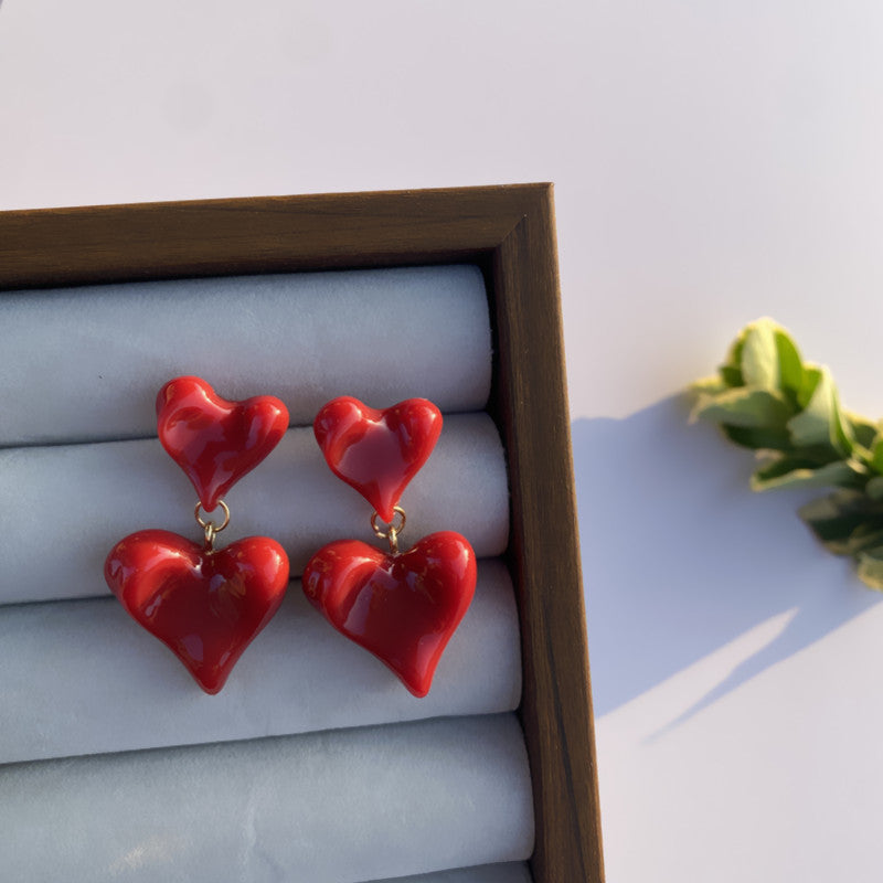 Wholesale Christmas resin red earrings