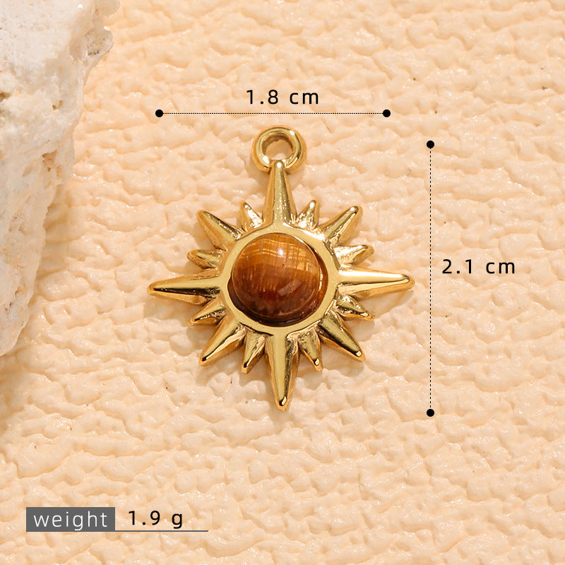 Wholesale stainless steel tiger' s eye stone jewelry pendant