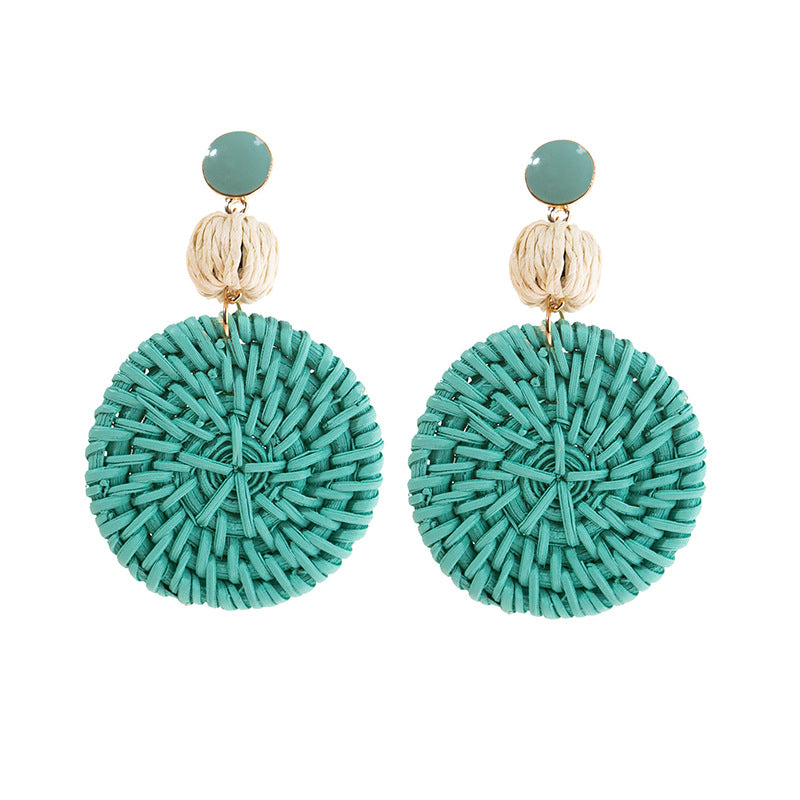 Wholesale Rattan Earrings Raffia Braided Earrings ACC-ES-XLH001
