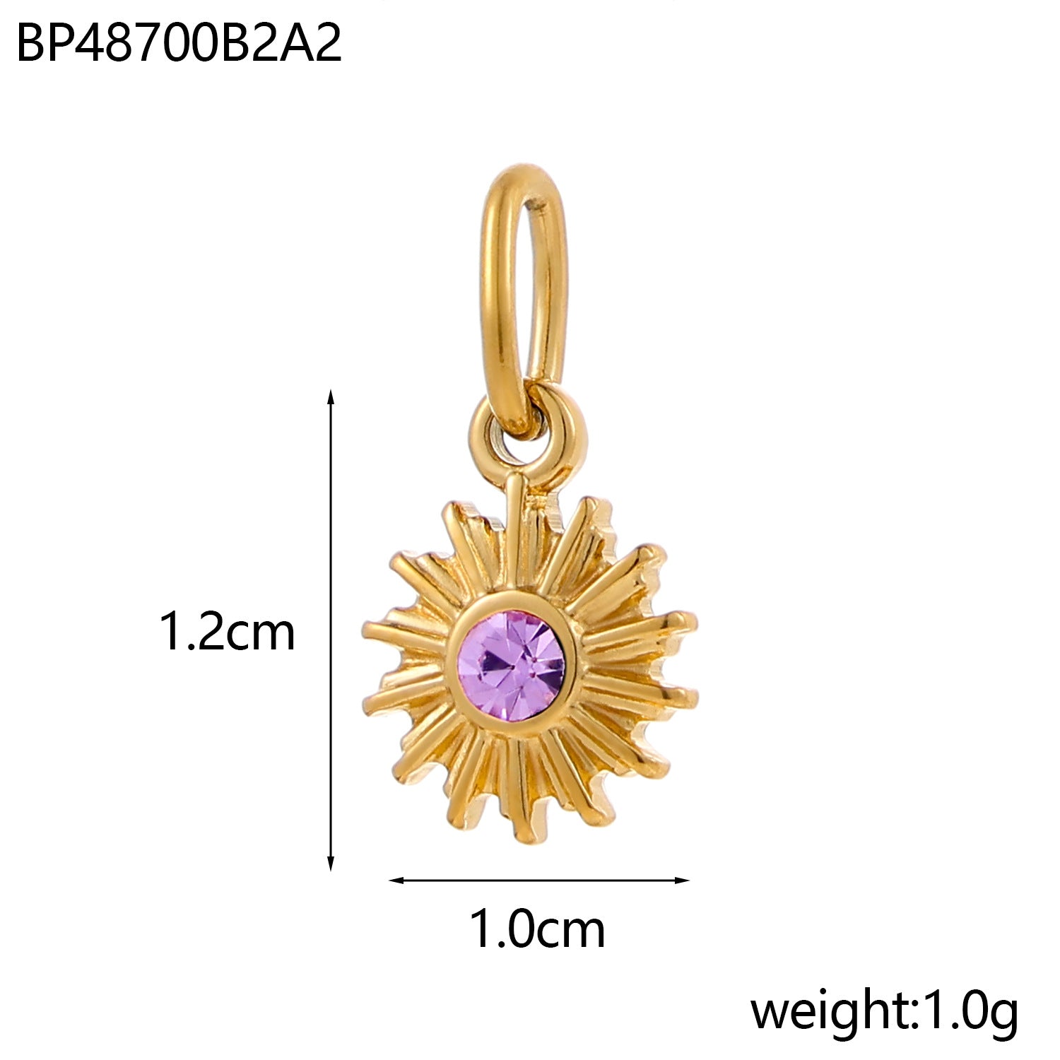 Wholesale Sun Bohemian Natural Stone Titanium Steel Pendant DIY Crescent Stainless Steel Pendant