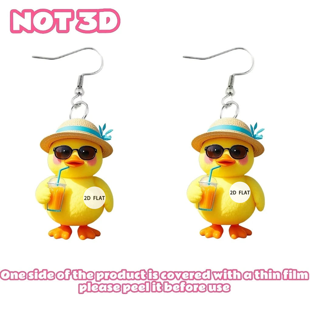 Wholesale Summer Beach Duck Acrylic Earrings