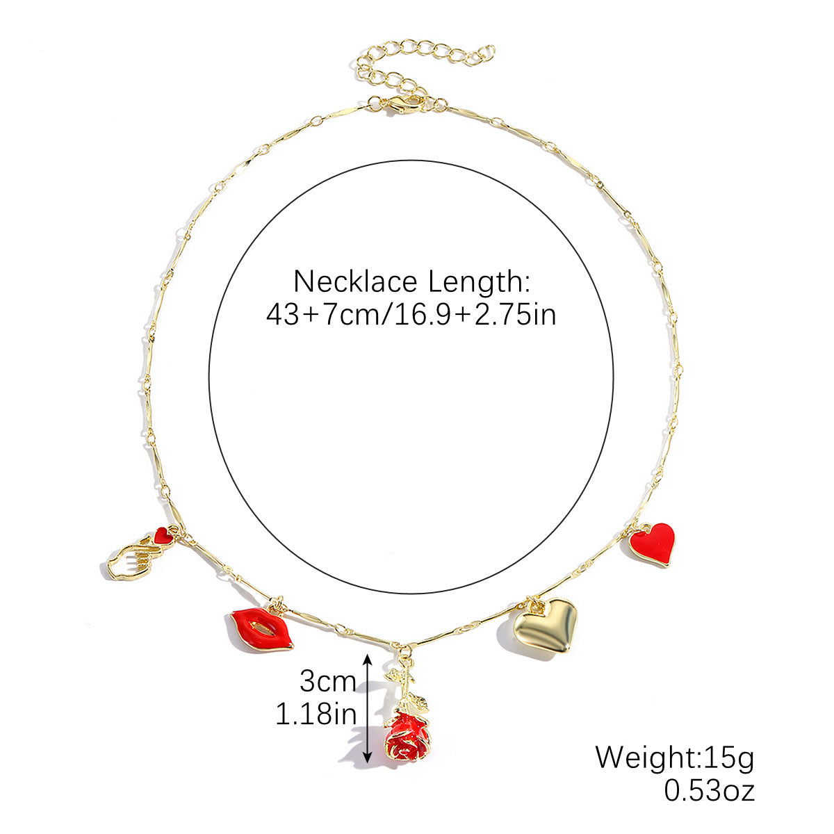 Wholesale  Valentine's Day Pearl Red Rose Love Bracelet Necklace
