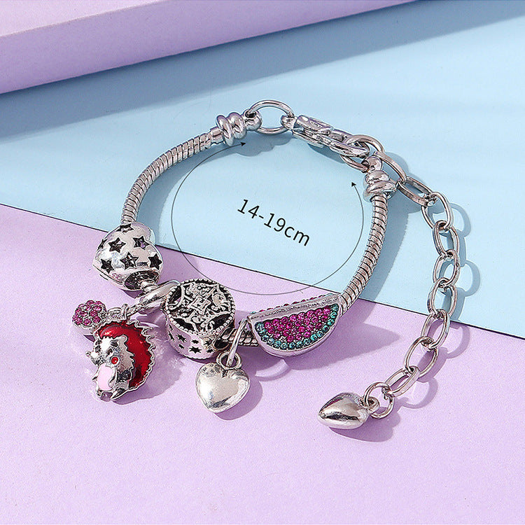 Wholesale Watermelon Hearts DIY Bracelet Cute Hedgehog Bracelet ACC-BT-Qianzi006