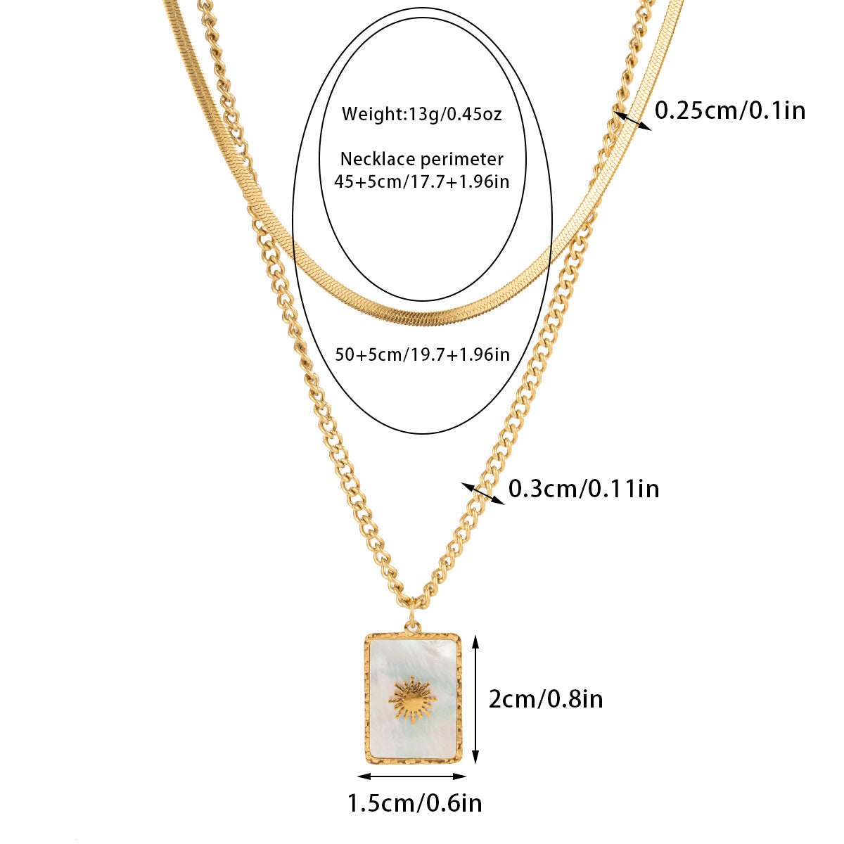 Wholesale Titanium Steel Necklace Shell Necklace Multi-layered Sweater Necklace ACC-NE-Jind003